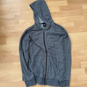 Oakley Men's Heather Gray Zip-Up Hoodie Medium